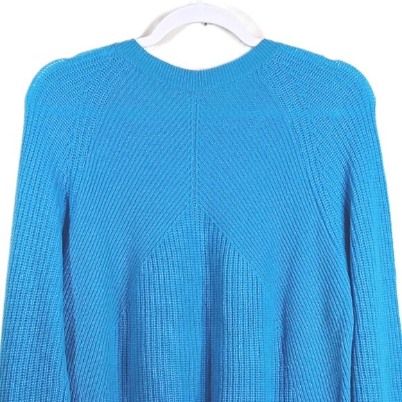 Autumn Cashmere Pullover Sweater Womens M Blue Knit Shaker Stitch 100% Cashmere - Picture 5 of 5